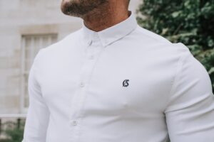 Stretch Shirt White With Black Logo